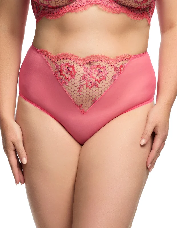 cotton-blend briefs with a built-in bra for added supportEvelina Hi Cut Brief - Blood Orange