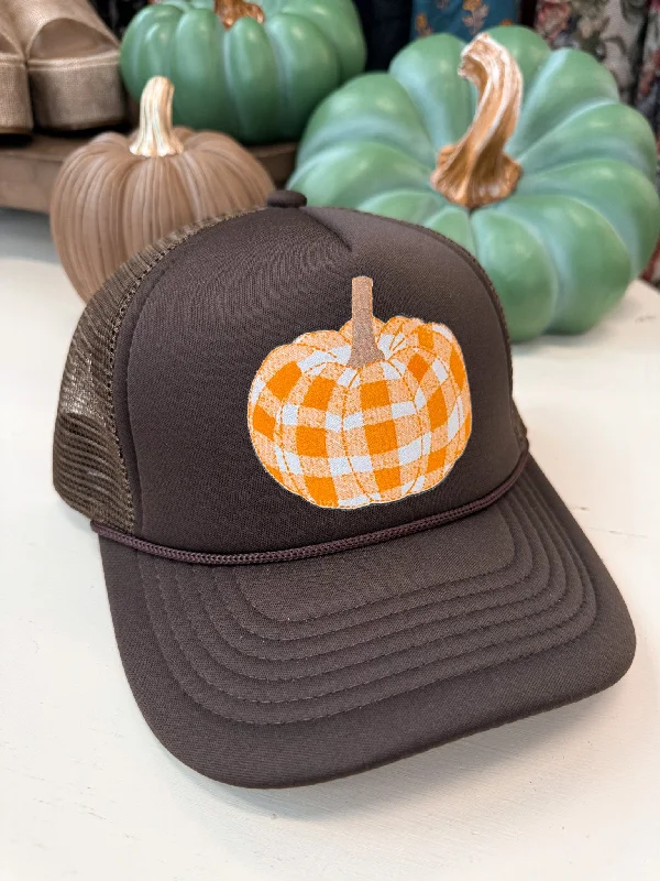 Women's Jumpsuits with Shawl CollarPumpkin Plaid Trucker Hat