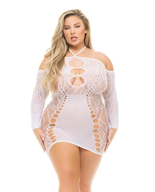 lace overlay braPink Lipstick Animal Inside Dress White Qn