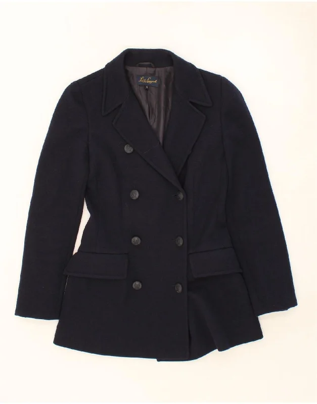 Women's Coats with Fur Trimmed ButtonsLUISA SPAGNOLI Womens Double Breasted Coat UK 10 Small Navy Blue