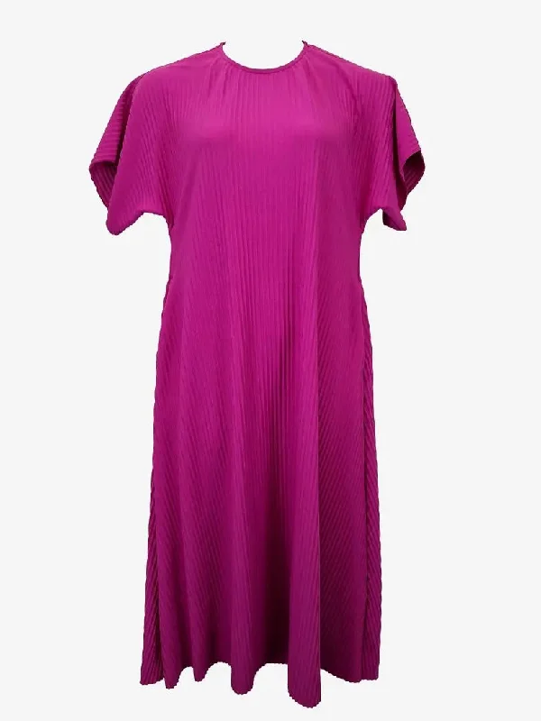 Women's Bell-Sleeve DressesCOS Vibrant Magenta Pleated Office Maxi Dress Size S