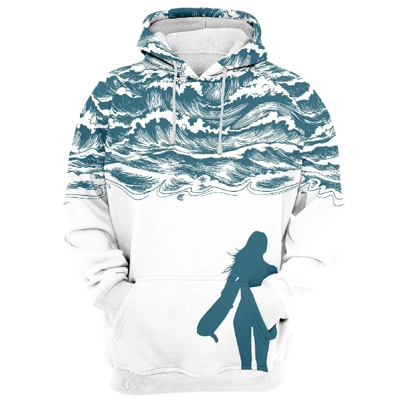 Women's Hooded Sweatshirts with Zipper ClosureWaves Hoodie