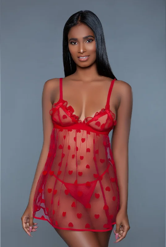 women's pajamas in a cozy, plush fabricValentine Babydoll