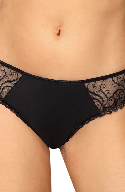 cheeky cut lingerie panties for womenLadies Gorgeous Sheer Mesh Swirls Embroidered Lace Thong A 176