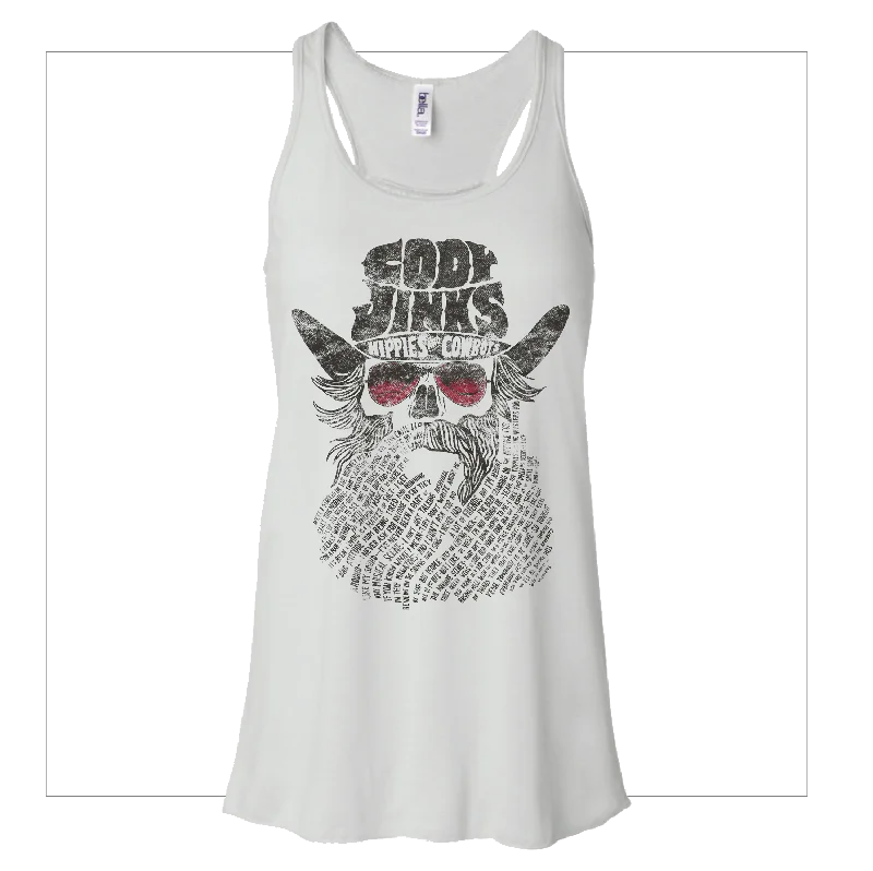 Women's Blouse with BeadsT-Shirt - Ladies - Tank: "Hippies & Cowboys Beard"