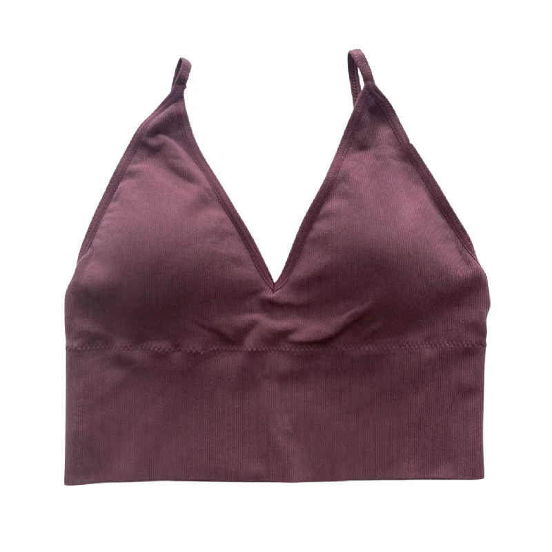 plus-size nursing bra with side supportDark Mauve Seamless Longline Bralette