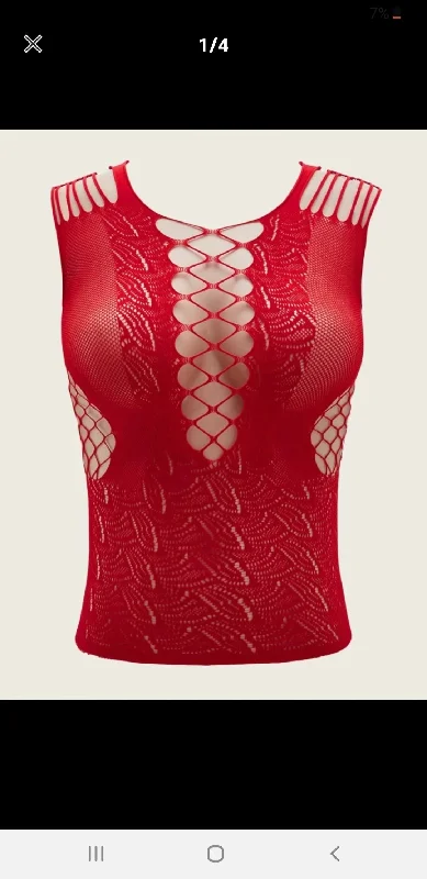 seamless bra with mesh lining for breathabilityRed Body stocking dress