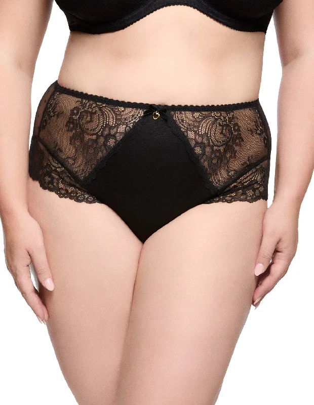 sheer lace bikini panties for a seductive lookFiamma High Waist Brief - Black