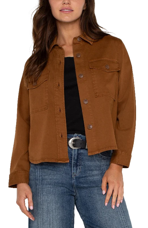 Women's Jodhpurs with Shawl CollarCROPPED SHIRT JACKET