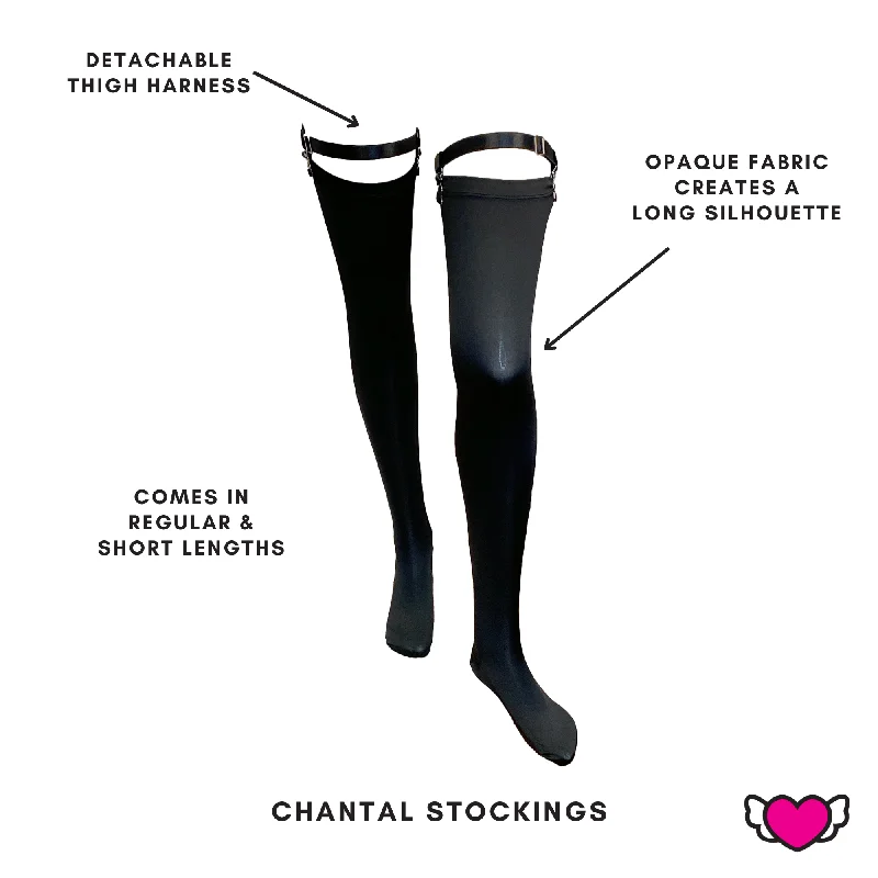 women's pajamas with a snug fitOpaque Thigh High Stockings with Detachable Thigh Garters - Chantal #20309