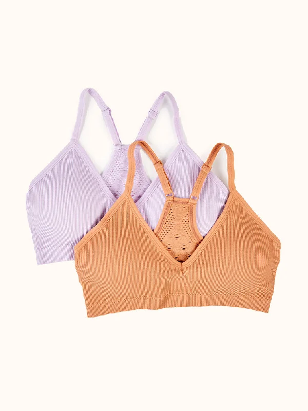 plus-size full-bust braWomen's Crochet Racerback Bra (2 Pack)