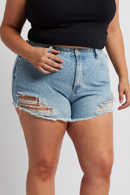 Women's Contemporary ShortsDenim Relaxed Shorts High Rise