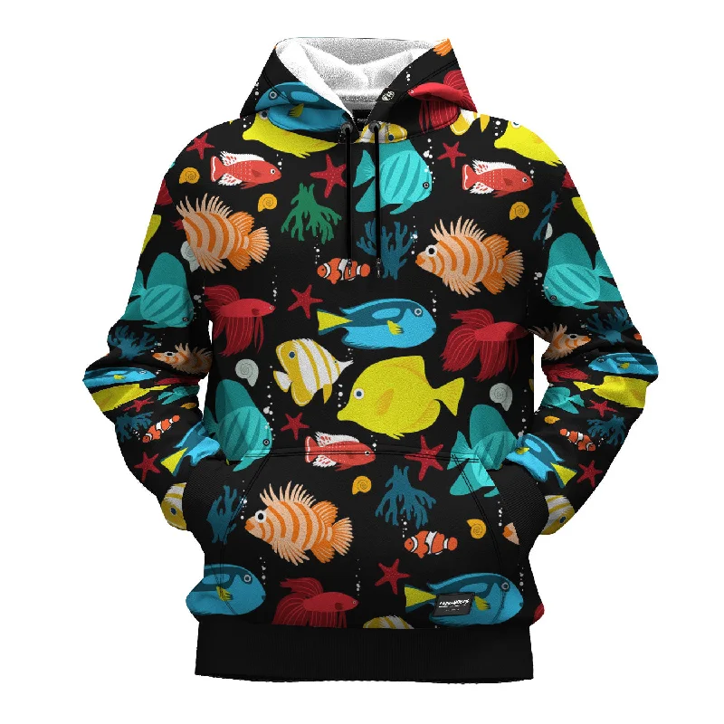 Women's Hooded Sweatshirts with Abstract LiningTropical Fish Hoodie