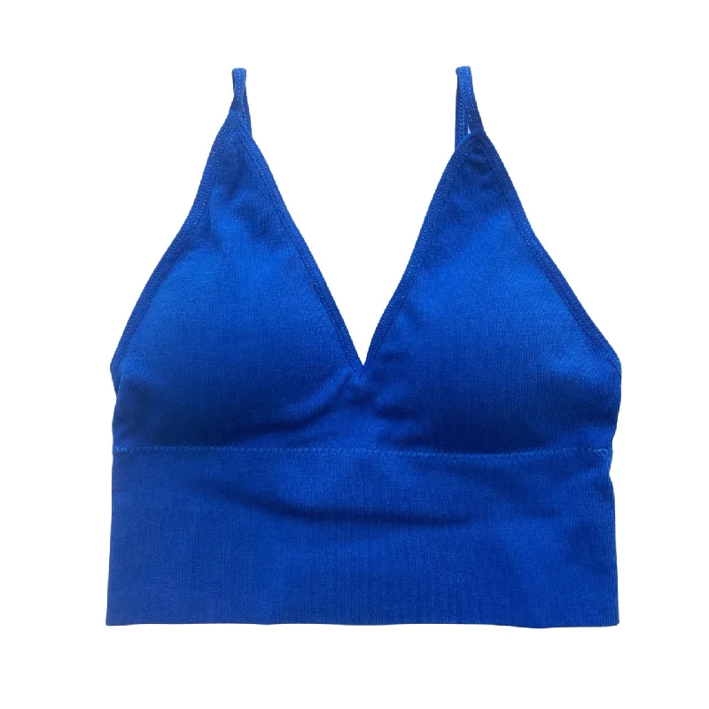 sports bra for high-impact workoutsRoyal Blue Seamless Longline Bralette