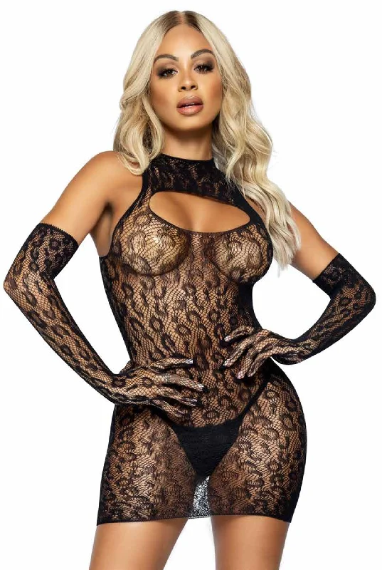 women's pajamas in bold patternsTwo PC Leopard net dress