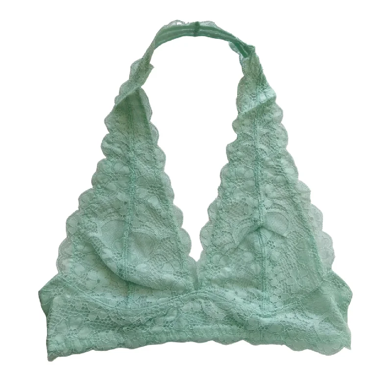 push-up bra with paddingMint Lace Halter Bralette