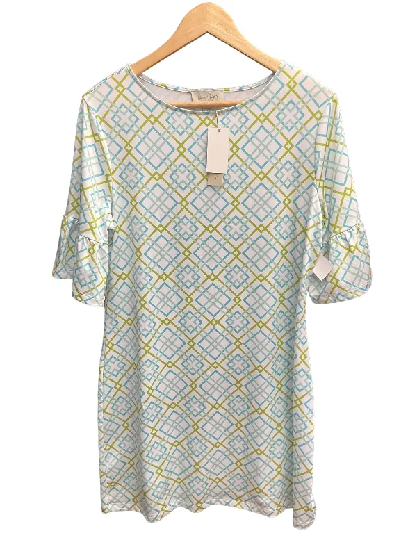 Women's Shirt Collar DressesGeometric Pattern Dress Casual Short Charlie Paige, Size M