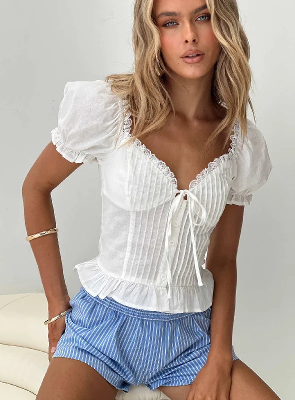 Women's Blouse with RufflesDrisko Top White