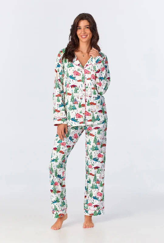 women's pajamas with a vintage lookAlpine Cabins Long Sleeve Classic Stretch Jersey PJ Set