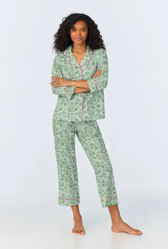 women's pajamas with drawstring waistSambourne May 3/4 Classic Woven Cotton Tana Lawn Cropped PJ Set Made with Liberty Fabrics