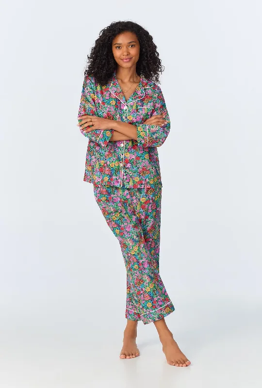 women's pajamas with hidden pocketsCiara May 3/4 Classic Woven Cotton Tana Lawn Cropped PJ Set Made with Liberty Fabrics