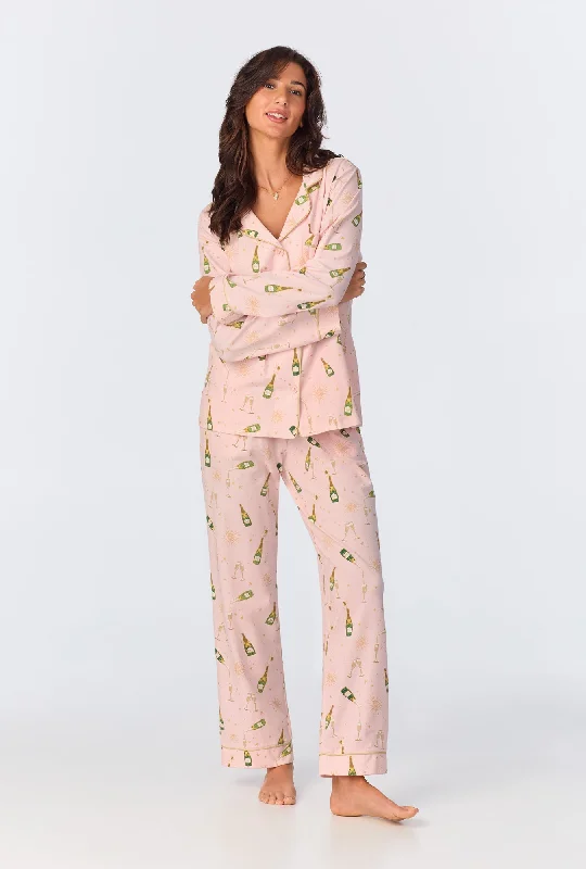 women's pajamas with a comfortable fitPop Fizz Long Sleeve Classic Stretch Long Jersey PJ Set