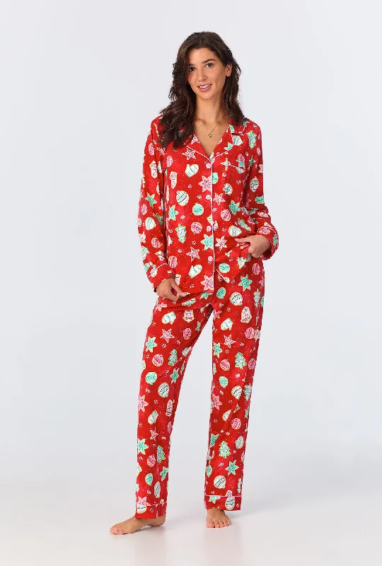 women's pajamas with built-in shortsSugar Cookies Long Sleeve Classic Stretch Jersey PJ Set